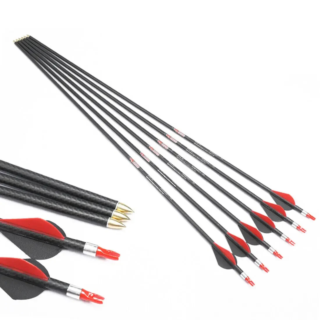 12PCS Flecha de Carbono K Weave Spine 250–800 | 32" para Arcos Recurvos e Compostos