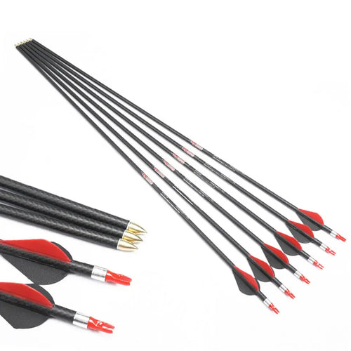 12PCS Flecha de Carbono K Weave Spine 250–800 | 32" para Arcos Recurvos e Compostos
